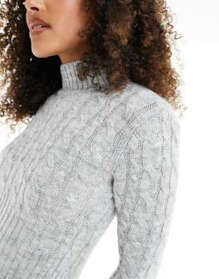 asos cable knit dress ASOS DESIGN knitted mini dress in cable knit in cream