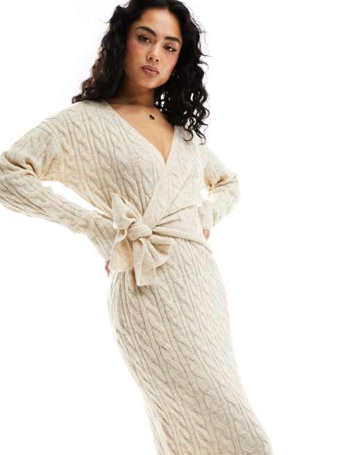 cable knit wrap dress Patou