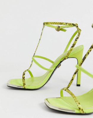 River Island caged heeled sandals in 