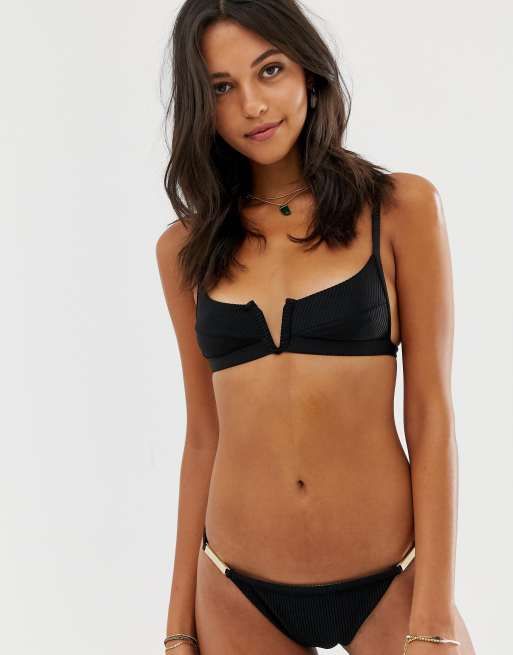 black wired bikini top