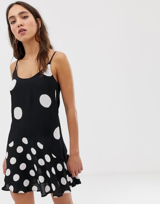 river island polka dot dress brown
