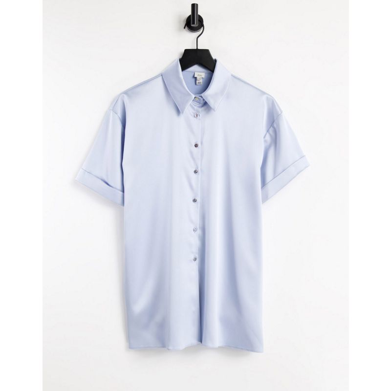 Camicie e bluse fIlWy River Island - Camicia a maniche corte in raso blu in coordinato