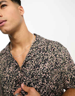 Camicia a maniche corte verde scuro con stampa - River Island Camicia donna  - immagine3
