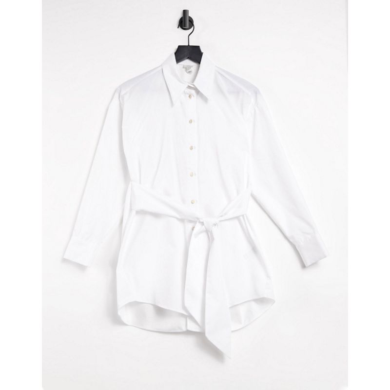 Camicie e bluse eAwlk River Island - Camicia aperta sul retro in popeline bianca