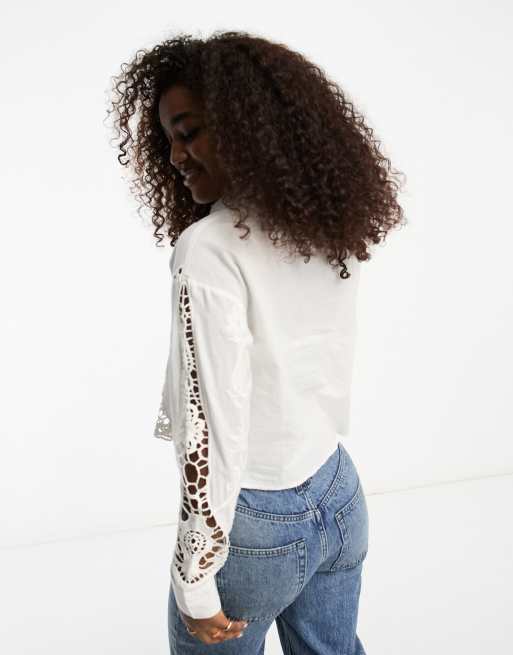 Camicia bianca in pizzo sangallo discount