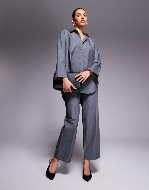 River Island - Camicia oversize grigia in coordinato - view 1
