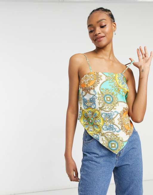 River Island - Camitop met bandana-sjaalprint in groen