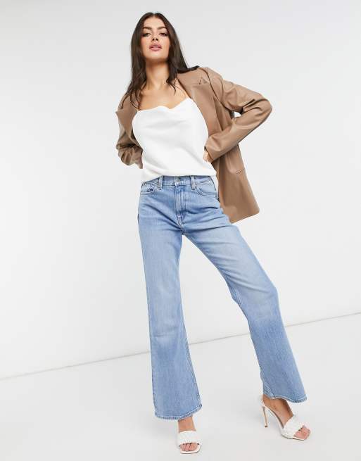 River Island - Canottiera con scollo ad anello bianca in raso, 4 di 4