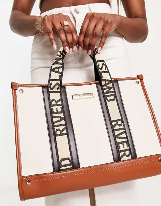 River island canvas online bag