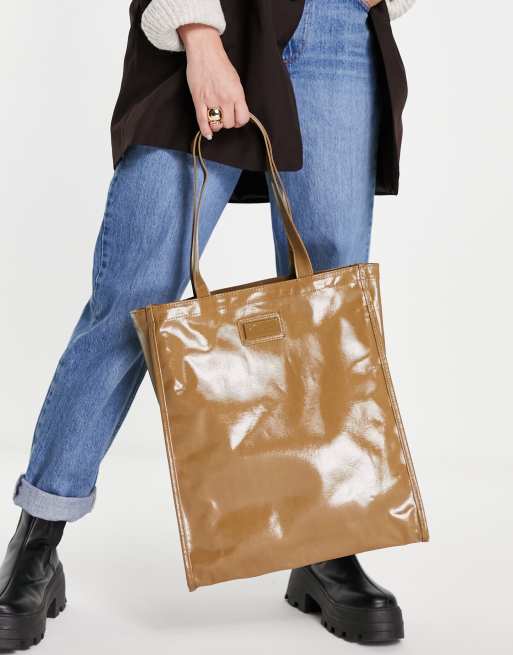 River Island - Canvas shopper met coating in kaki