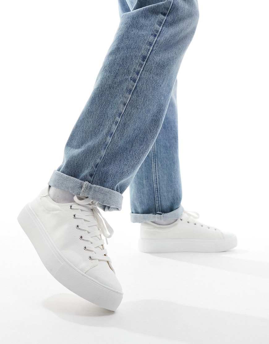 River Island Canvas Sneakers In White