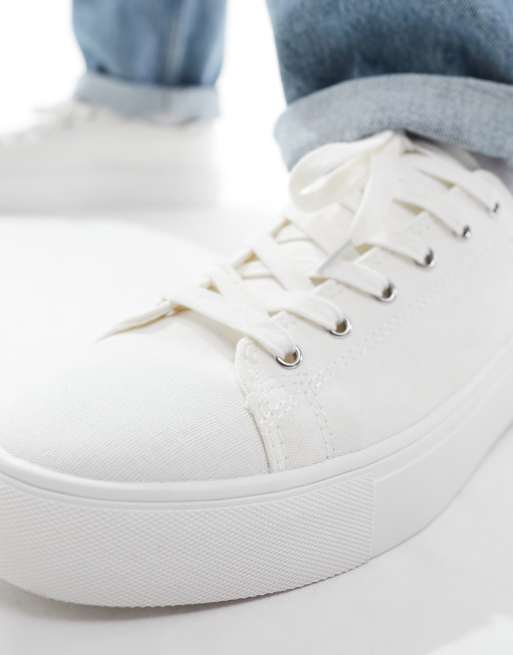 River Island canvas sneakers in white