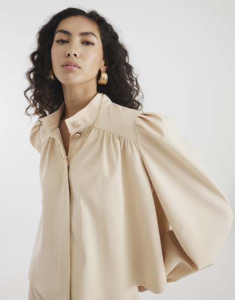 River Island Cape jacket in beige - view 1