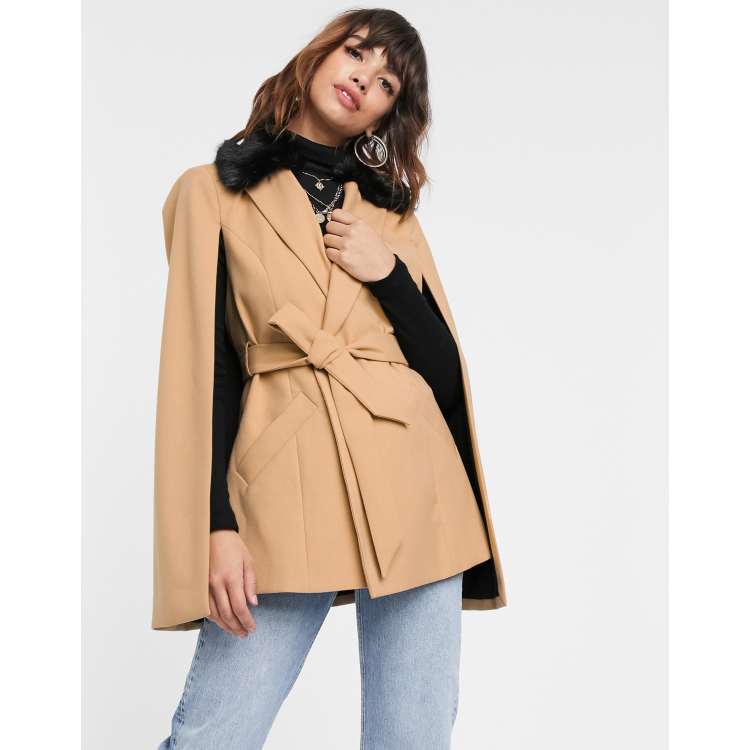 Belted 2024 cape jacket