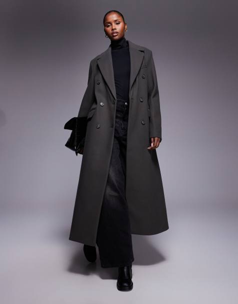 River Island - Cappotto doppiopetto sartoriale kaki - view 1