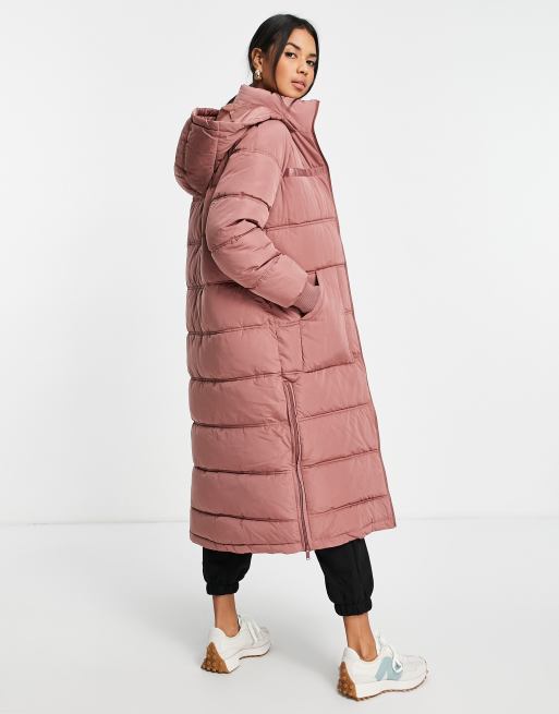 River Island - Cappotto lungo imbottito rosa, 2 di 4