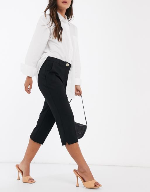 Black cropped best sale work trousers