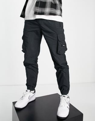 River Island Cargo Pants In Black | ModeSens