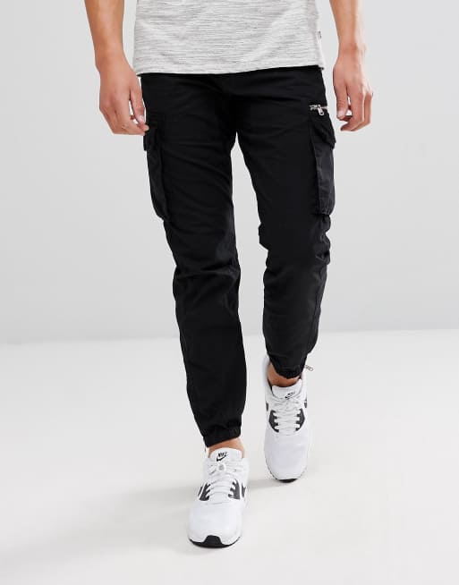 River island black cargo 2024 pants