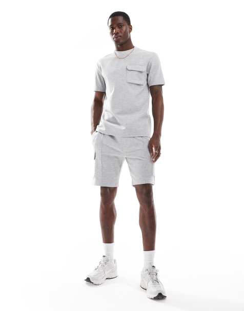 River Island cargo pocket shorts co-ord in grey - view 1