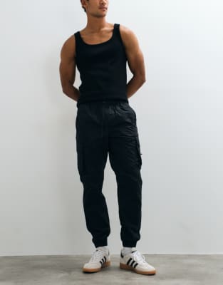 River Island Cargo Reevo Pants In Black