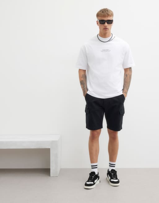 River Island Cargo shorts in black