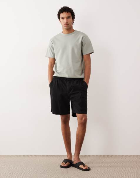 River Island cargo shorts in black