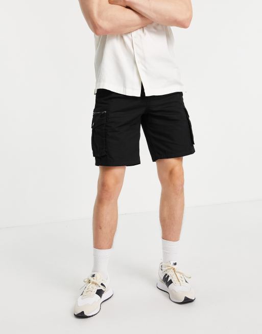 ASOS DESIGN cargo shorts in black