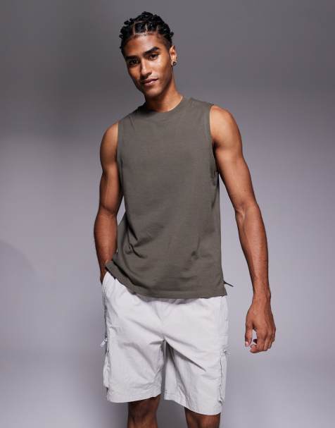 River Island cargo shorts in light gray - view 1
