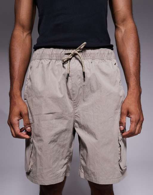 River Island cargo shorts in light stone, 4 of 4