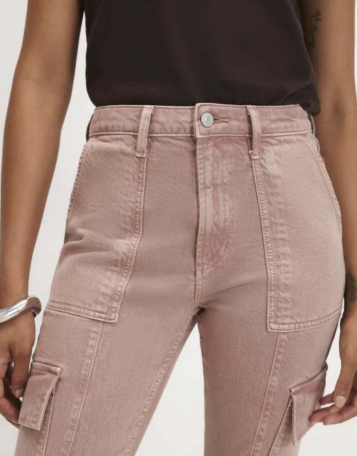 River Island Cargo skinny leg jeans in pink , 2 of 4
