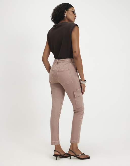 River Island Cargo skinny leg jeans in pink , 4 of 4