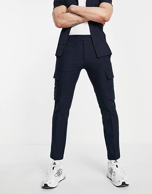 River Island cargo trousers in navy