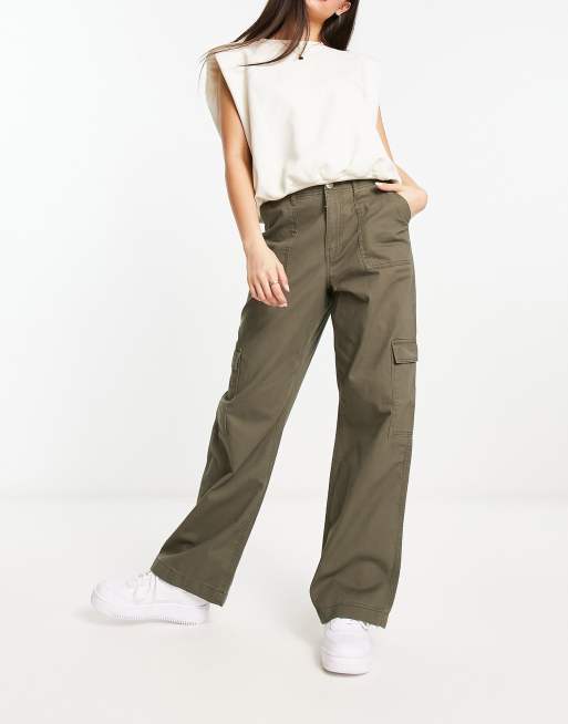 ASOS DESIGN Tall oversized cargo pants with multi pockets in khaki