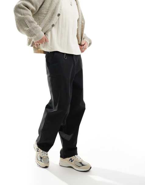 River Island – Cargohose in Schwarz mit weitem Bein - view 1