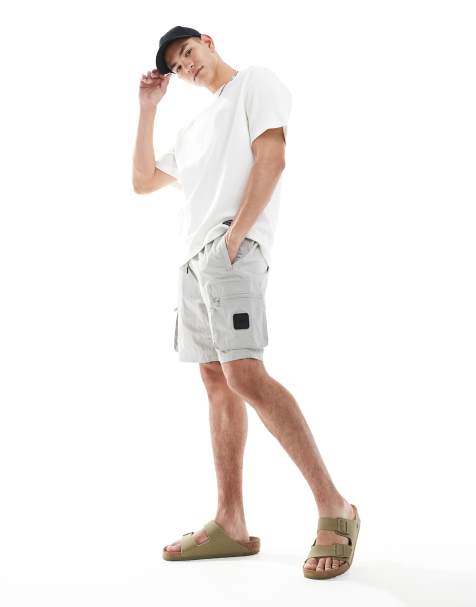 River Island - Cargoshort in lichtgrijs - view 1