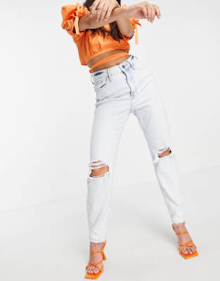 comfy mom jeans sky blue