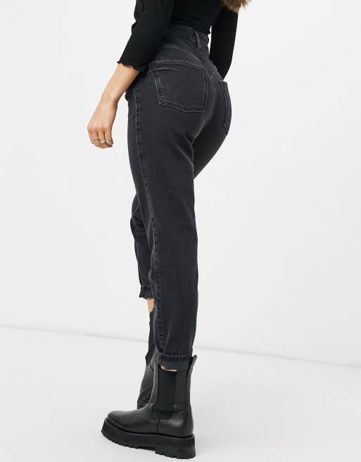 River Island Carrie comfort sculpt mom jeans in black