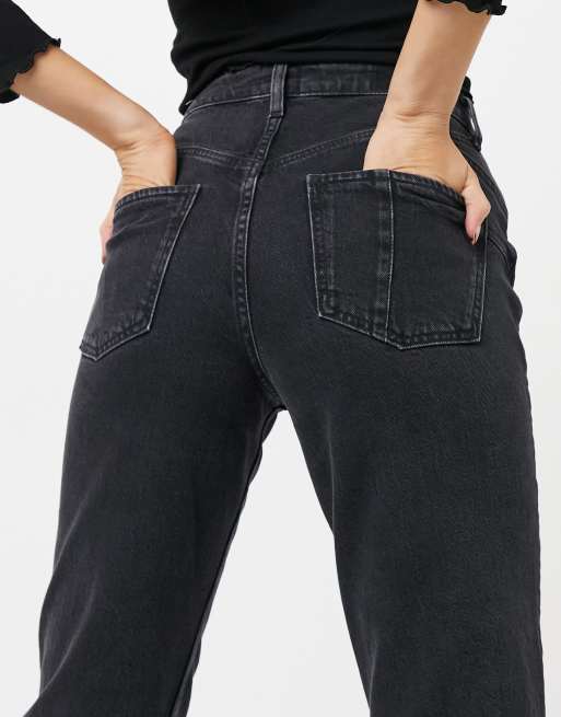 River Island Carrie comfort sculpt mom jeans in black