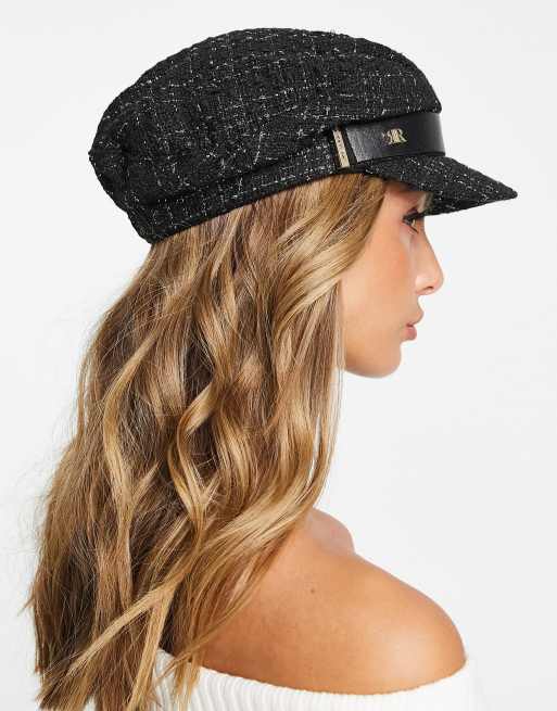 River Island - Casquette gavroche en tissu bouclé - Noir, 2 de 4