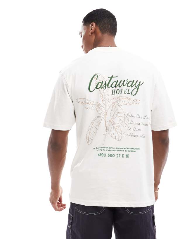 River Island - castaway hotel t-shirt in ecru