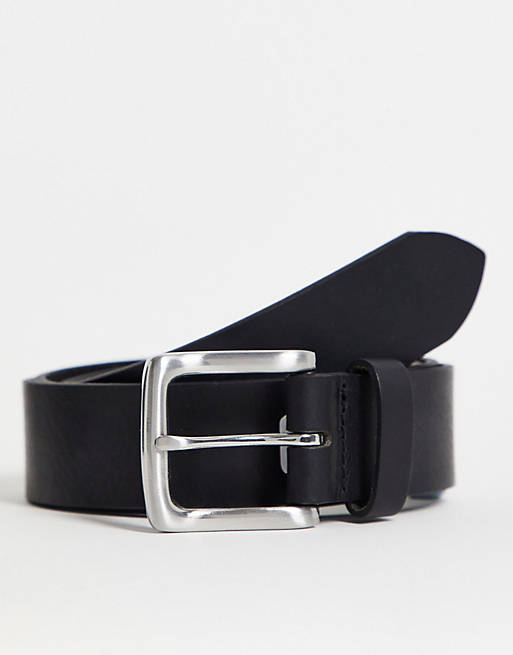 River Island casual leather belt in black | ASOS