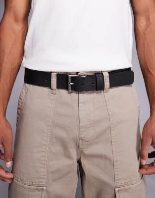 River Island Casual Leather Studded Belt In Black