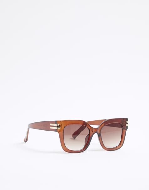 River Island Cat eye sunglasses in brown - view 1