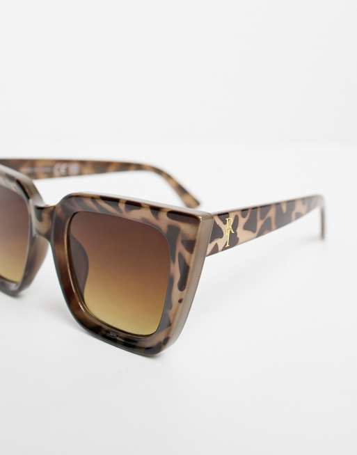 River Island Cat eye zonnebril in tortoise ASOS