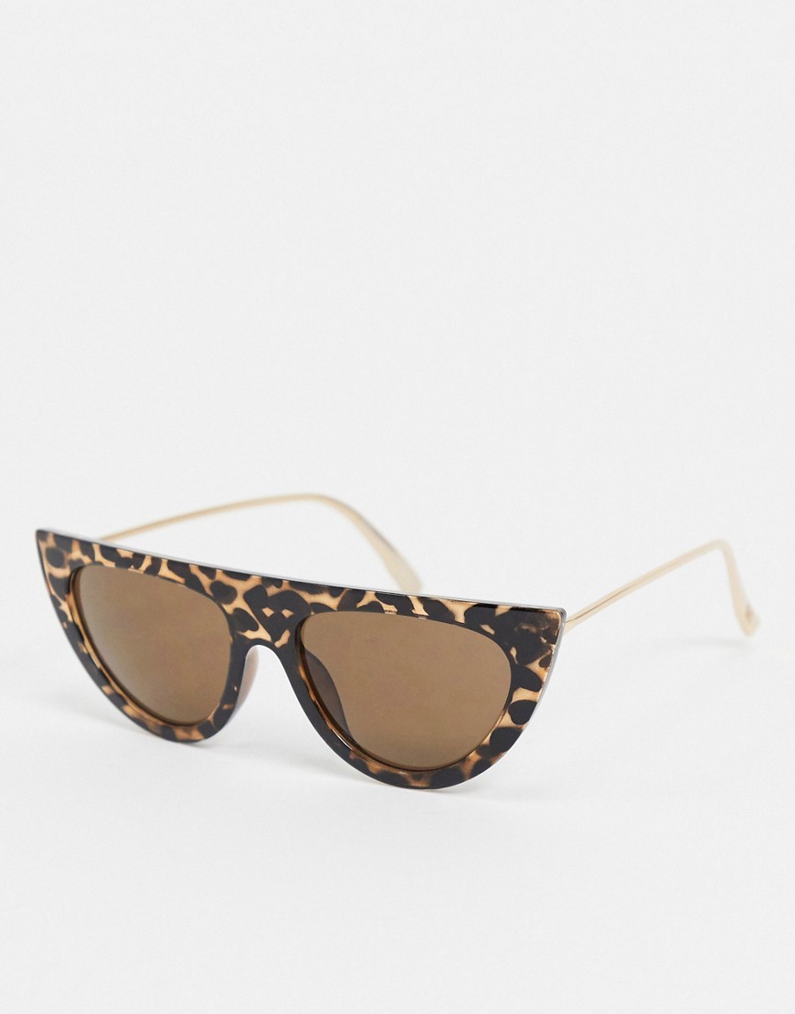 River Island cateye hybrid sunglasses in tort-Brown
