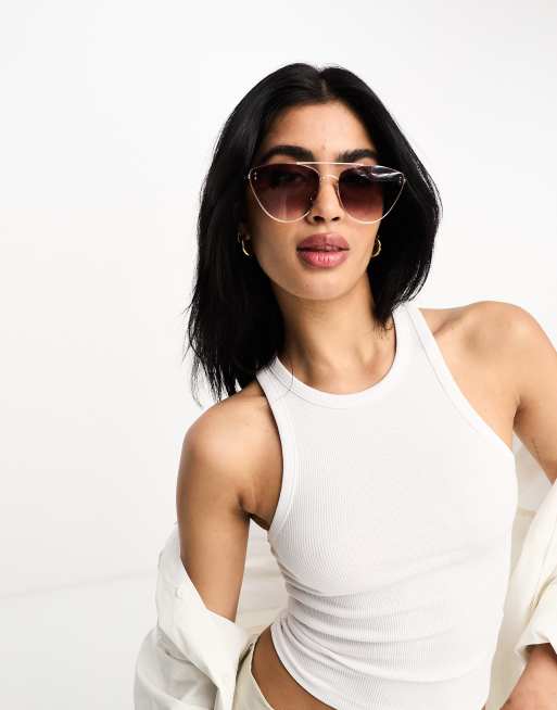 River Island cateye sunglasses in brown ASOS