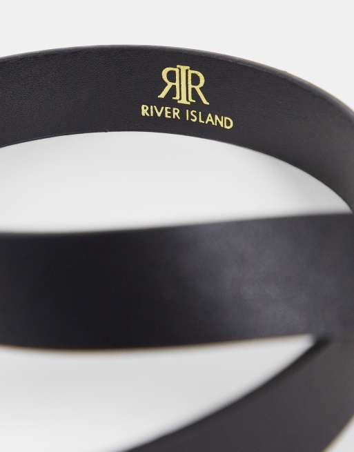River Island - Ceinture avec boucle martelée - Noir, 4 de 4