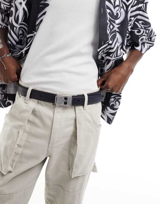 River Island - Ceinture réversible - Bleu marine 