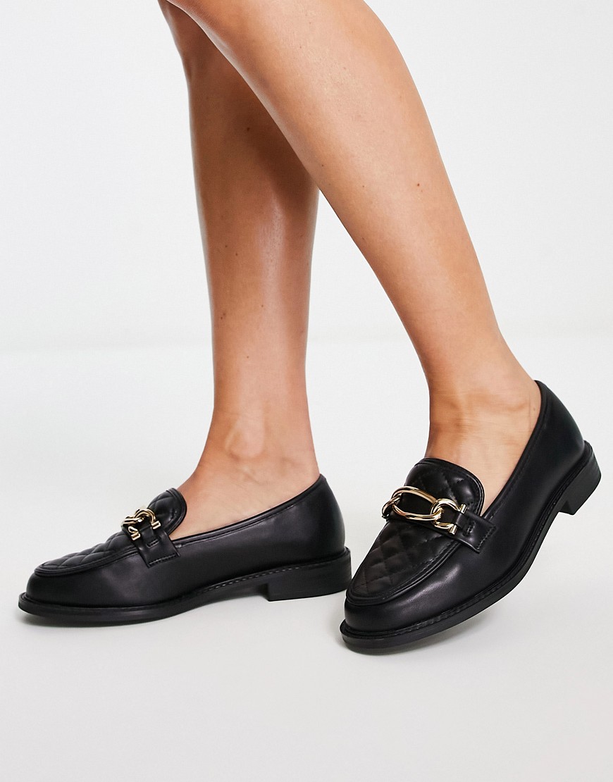River Island chain detail loafers in black